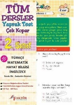 2. Sınıf Tüm Dersler Yaprak Test Çek Kopar - 1