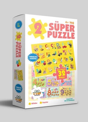 2 Süper Puzzle / Alfabe - Sayılar 4+ Yaş - 0-6 Yaş Yayınları