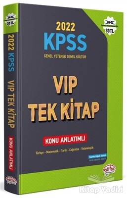 2022 KPSS Genel Yetenek - Genel Kültür VIP Tek Kitap Konu Anlatımlı - Editör Yayınları