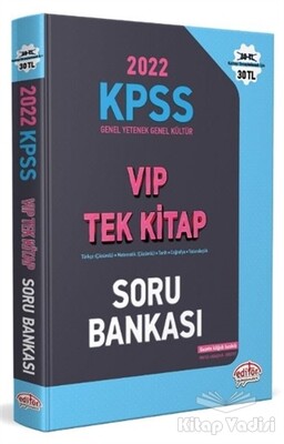 2022 KPSS Genel Yetenek - Genel Kültür VIP Tek Kitap Soru Bankası - Editör Yayınları