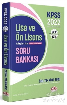 2022 KPSS Lise ve Ön Lisans Adayları İçin Özel Tek Kitap Soru Bankası - Editör Yayınları