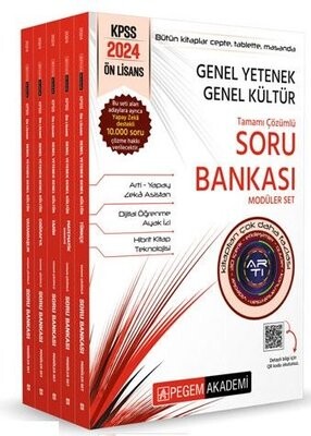 2024 KPSS Genel Yetenek Genel Kültür Önlisans Tamamı Çözümlü Soru Bankası Modüler Set - Pegem Akademi Yayıncılık