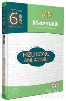 6. Sınıf VIP Matematik Hızlı Konu Anlatımlı - Editör Yayınları