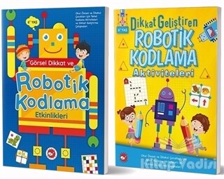 6+ Yaş İçin Temel Robotik Kodlama Aktiviteleri Seti (2 Kitap Takım) - Beyaz Balina Yayınları