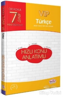 7. Sınıf VIP Türkçe Hızlı Konu Anlatımlı - Editör Yayınları