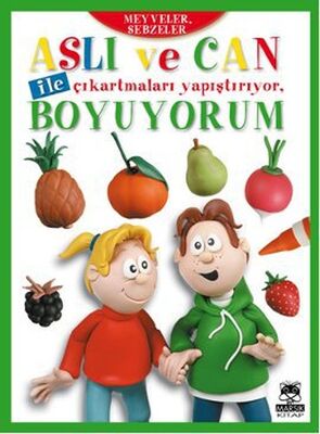 Aslı ve Can ile Çıkartmaları Yapıştırıyor, Boyuyorum - Meyveler, Sebzeler - 1