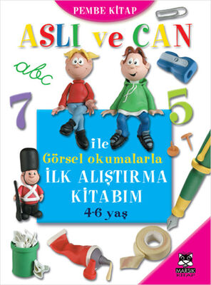 Aslı ve Can ile Görsel Okumalarla İlk Alıştırma Kitabım (Pembe Kitap) - 1