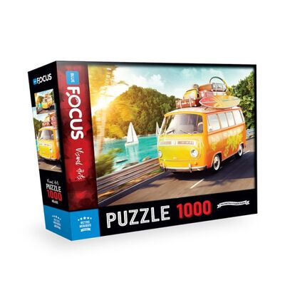 Blue Focus 1000 Parça Puzzle Retro Minibus - 1