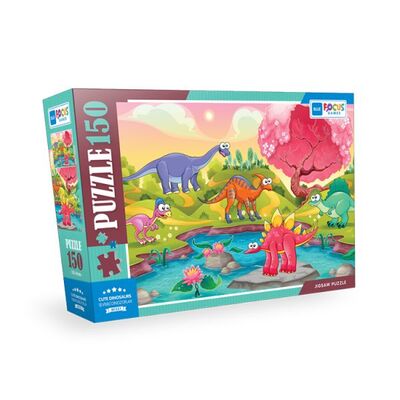 Blue Focus Cute Dinosaurs (Sevimli Dinozor) - Puzzle 150 Parça - 1