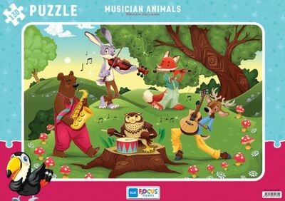 Blue Focus Musician Animals (Müzisyen Hayvanlar) - Puzzle 130 Parça - 1