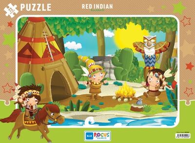 Blue Focus Red Indian (Kızılderili) - Puzzle 72 Parça - 1