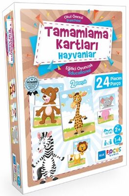 Blue Focus Tamamlama Kartları Hayvanlar - Eğitici Oyunlar 24 Parça - 1