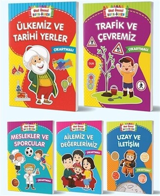 Boya Öğren Çıkartmalı Çocuk Kitapları (5 Kitap Takım) - Beyaz Balina Yayınları