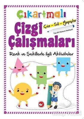 Çıkartmalı Çizgi Çalışmaları - Renkler ve Şekillerle İlgili Aktiviteler - 1