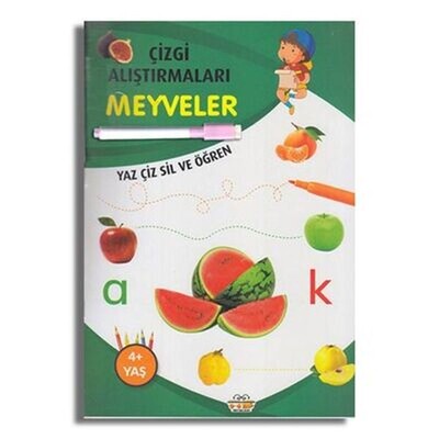 Çizgi Alıştırmaları Meyveler - 0-6 Yaş Yayınları