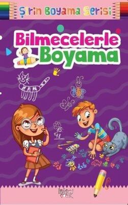 Çocuklar için Okul Öncesi Şirin Boyama Kitabı - Bilmecelerle Boyama - 1