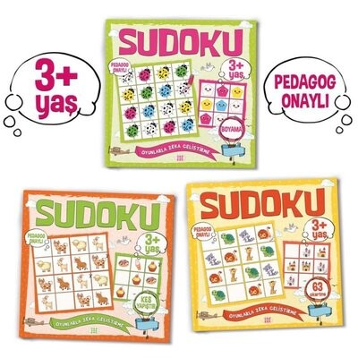 Çocuklar İçin Sudoku Seti (3+ Yaş) (3 Kitap Takım) - Dokuz Yayınları