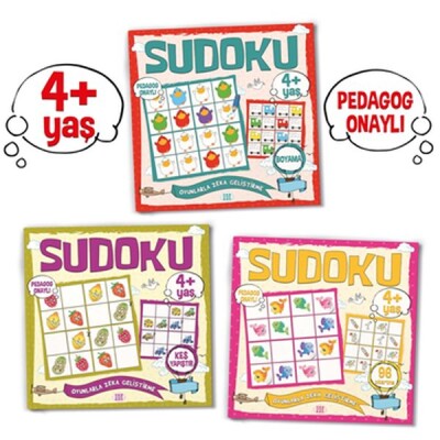 Çocuklar İçin Sudoku Seti (4+ Yaş) 3 Kitap Takım - Dokuz Yayınları