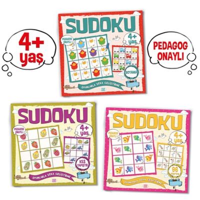 Çocuklar İçin Sudoku Seti (4+ Yaş) 3 Kitap Takım - 1