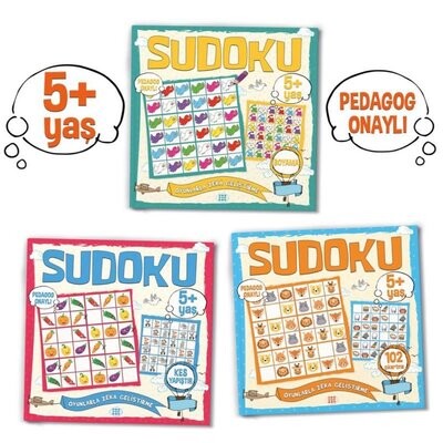 Çocuklar İçin Sudoku Seti (5+ Yaş) (3 Kitap Takım) - Dokuz Yayınları