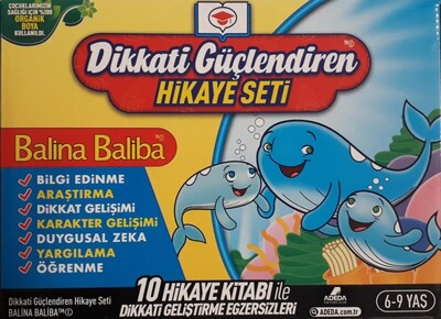 Dikkati Güçlendiren Hikaye Seti - Balina Baliba Kutulu Set (10 Kitap Takım) - Adeda Yayıncılık