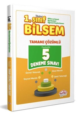 Editör 1. Sınıf Bilsem Tamamı Çözümlü 5 Deneme Sınavı (Yeni) - Editör Yayınları