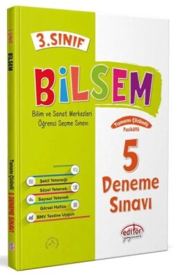 Editör 3. Sınıf Bilsem Çözümlü 5 Deneme Sınavı - Editör Yayınları