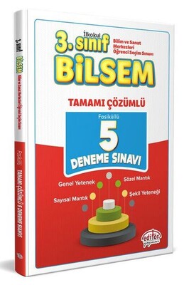 Editör 3. Sınıf Bilsem Tamamı Çözümlü 5 Deneme Sınavı - Editör Yayınları