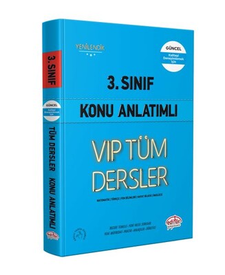 Editör 3. Sınıf VIP Tüm Dersler Konu Anlatımlı Mavi Kitap - Editör Yayınları