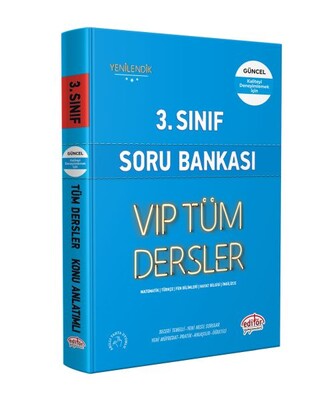 Editör 3. Sınıf VIP Tüm Dersler Soru Bankası Mavi Kitap - Editör Yayınları