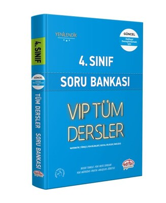 Editör 4. Sınıf VIP Tüm Dersler Soru Bankası Mavi Kitap - Editör Yayınları