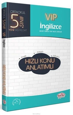 Editör 5. Sınıf VIP İngilizce Hızlı Konu Anlatımlı (Yeni) - Editör Yayınları