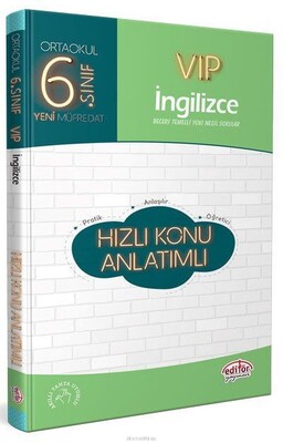 Editör 6. Sınıf VIP İngilizce Hızlı Konu Anlatımlı (Yeni) - Editör Yayınları