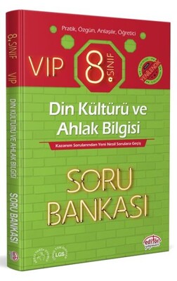 Editör 8. Sınıf VIP Din Kültürü ve Ahlak Bilgisi Soru Bankası - Editör Yayınları