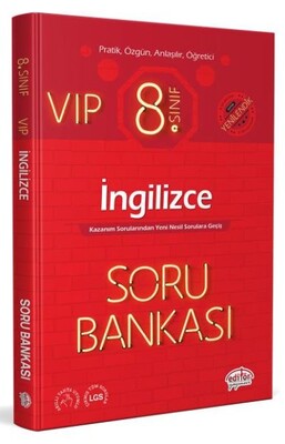 Editör 8. Sınıf VIP İngilizce Soru Bankası - Editör Yayınları