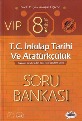 Editör 8. Sınıf VIP T.C. İnkılap Tarihi ve Atatürkçülük Soru Bankası (YENİ) - Editör Yayınları