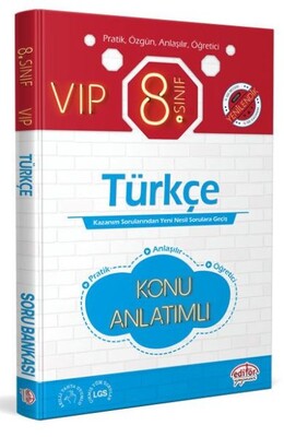 Editör 8. Sınıf VIP Türkçe Konu Anlatımı - Editör Yayınları