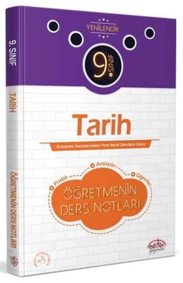 Editör 9. Sınıf Tarih Öğretmenim Ders Notları (YENİ) - Editör Yayınları