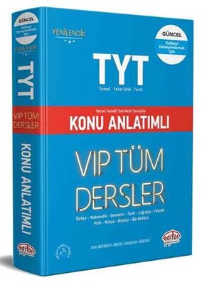 Editör TYT VIP Tüm Dersler Konu Anlatımlı - Editör Yayınları