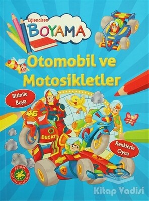 Eğlendiren Boyama - Otomobil ve Motosikletler - Parıltı Yayınları