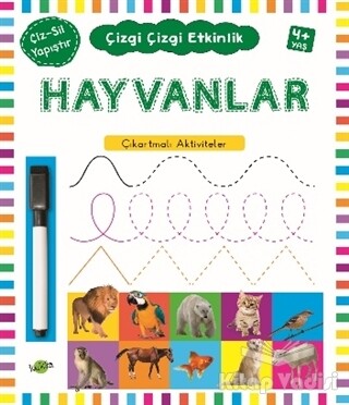 Hayvanlar 4 Yaş ve Üstü - Çizgi Çizgi Etkinlik - Kukla Yayınları