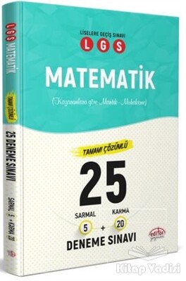 LGS Matematik Tamamı Çözümlü 25 Deneme Sınavı - Editör Yayınları