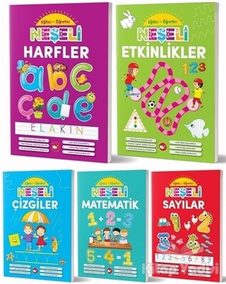 Okul Öncesi Eğitici Öğretici Neşeli Etkinlikler Seti (5 Kitap Takım) - Beyaz Balina Yayınları