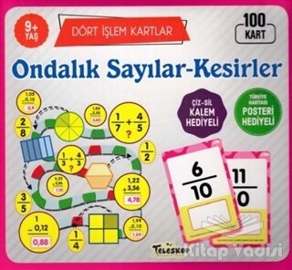 Ondalık Sayılar-Kesirler / Dört İşlem Kartlar 9+ Yaş - Teleskop