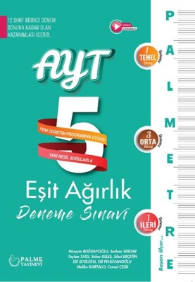 Palme Palmetre Ayt Eşit Ağırlık 5 Deneme Sınavı (12. Sınıf Birinci Dönem Konularını İçerir.) - Palme Yayıncılık