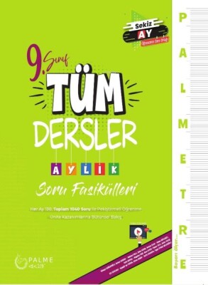 Palmetre 9. Sınıf Tüm Dersler Aylık Çalışma Fasikülleri - Palme Yayıncılık