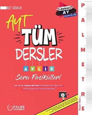 Palmetre AYT Eşit Ağırlık Tüm Dersler Aylık Çalışma Fasikülleri - Palme Yayıncılık