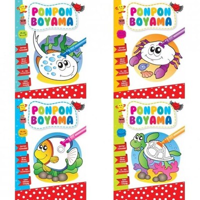 Ponpon Boyama (4 Kitap Takım) - Ema Çocuk