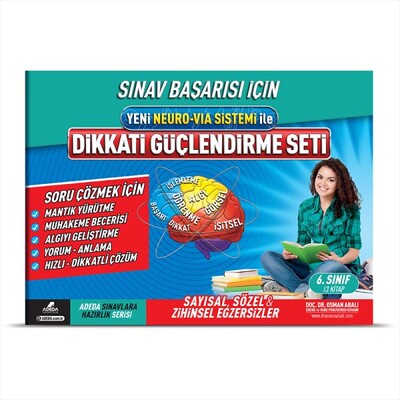 Sınav Başarısı İçin Yeni Neuro-Via Sistemi İle Dikkati Güçlendirme Seti 6. Sınıf (3 Kitap Takım) - Adeda Yayıncılık